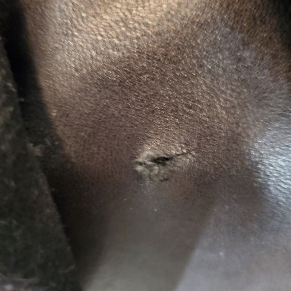 Jane Adams Riviera Styles Vintage Black Leather Wool Cashmere Coat Jacket Sz L - Picture 9 of 9